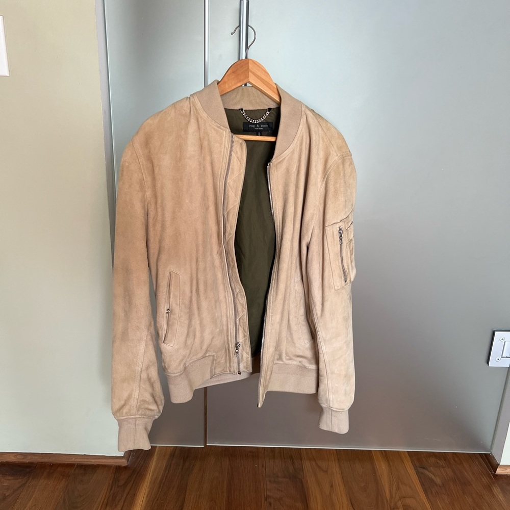 Rag & Bone Suede Bomber Jacket